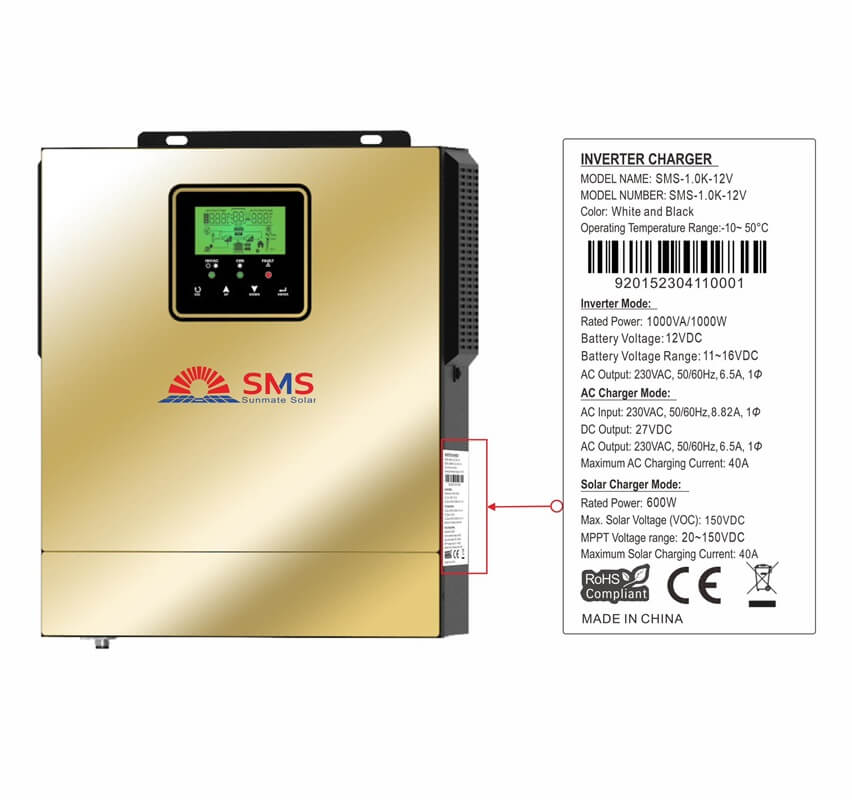 SMS 1KVA 12V Hybrid Inverter